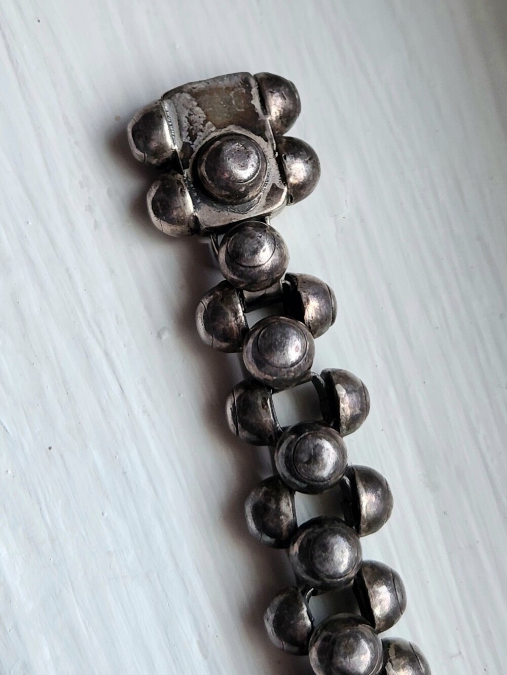 TAXCO STERLING SILVER CAVIAR TONGUE CLASP BRACELET 8 1/2" - Picture 8 of 12